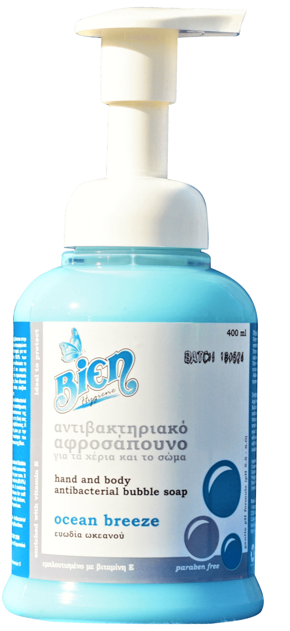 Hand & Body Antibacterial Bubble Soap | Ocean Breeze 0.4L