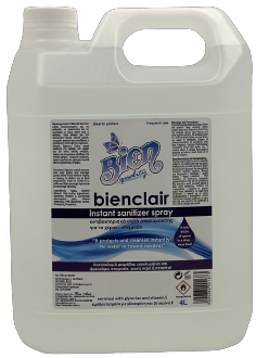 Bienclair Instant Sanitizer Spray 70% Alcohol (Ethanol) | 4L