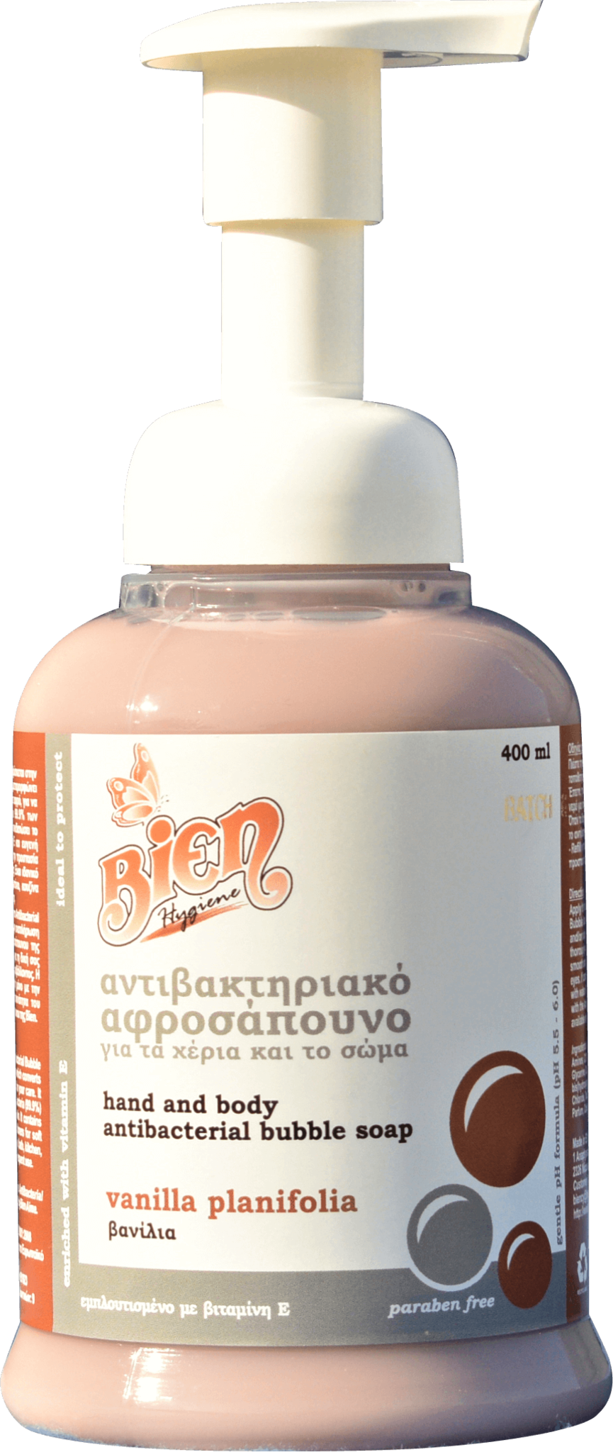Hand & Body Antibacterial Bubble Soap | Vanilla Planifolia 0.4L