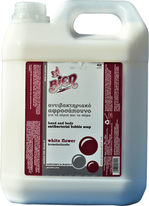 Hand & Body Antibacterial Bubble Soap | White Flower 4L