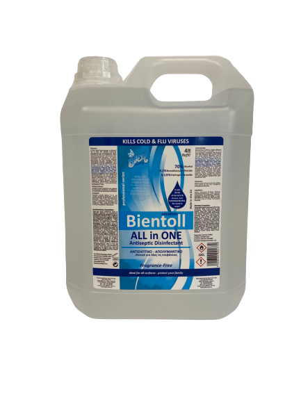 Bientoll All in One Antiseptic Disinfectant for Surfaces - Fragrance Free 4LT
